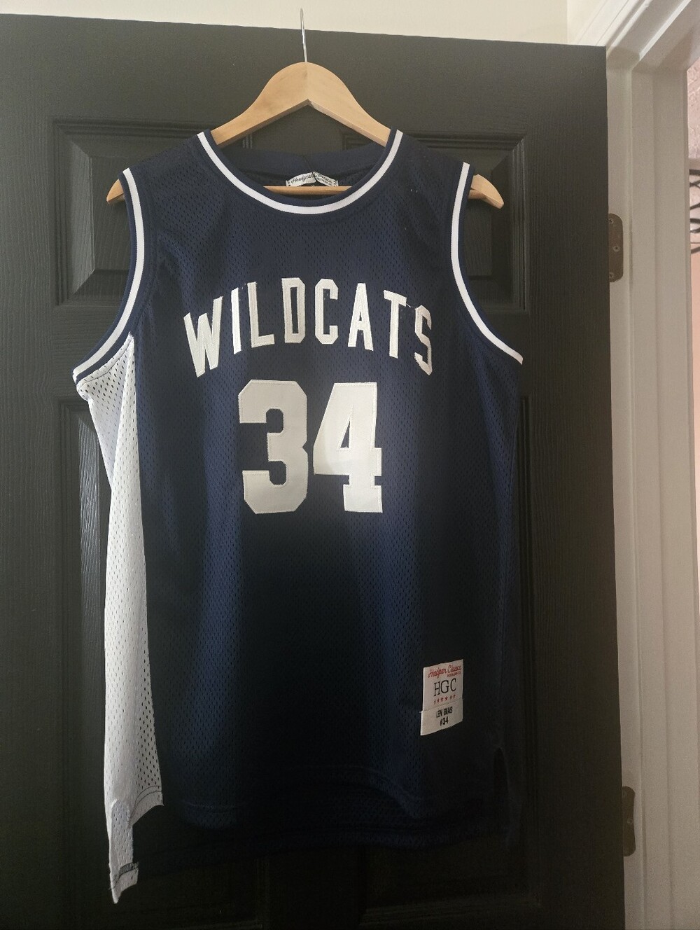 Wildcats #34 Navy and White Basketball Jersey - HCC